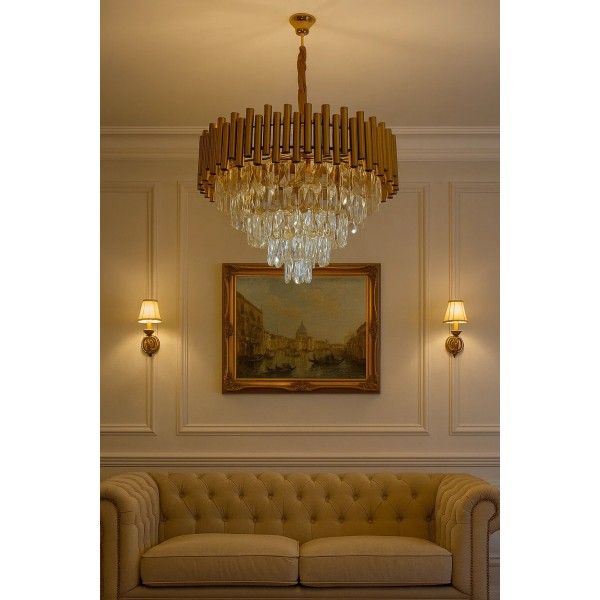 CRYSTAL LIGHT ROMA  ΧΡΥΣΟ 10ΦΩΤΑ Ε14 